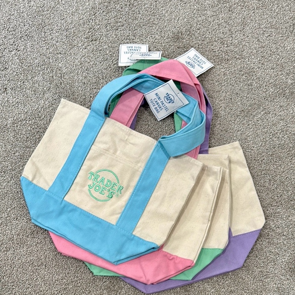 Trader Joe’s Mini Pastel Tote Bag Set